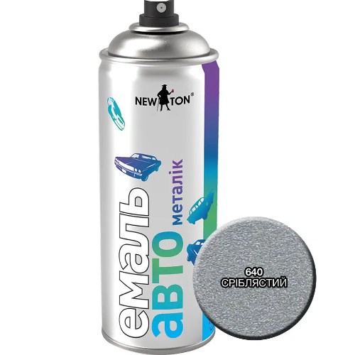 Автоемаль 400мл 640 сріблястий металік аерозоль NEW TON Житомир - фото 3
