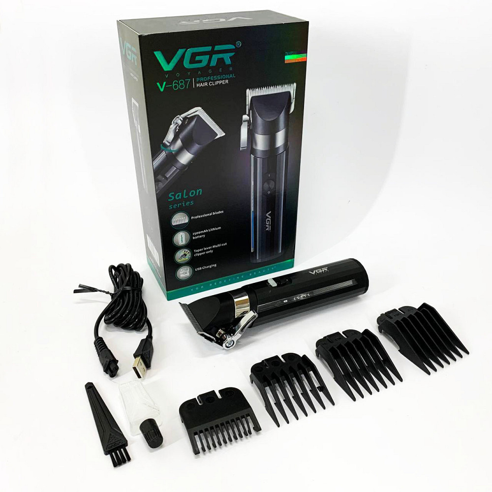 Професійний тример з насадками VGR V-687, Бездротовий професійний тример для чоловічої стрижки BL-69 Львів - фото 2