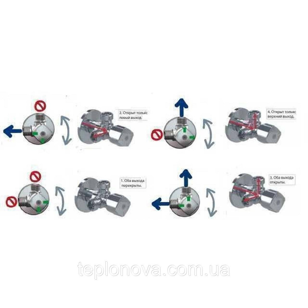 Кран кульовий кутовий подвійний ARCO 1/2"х 1/2"х1/2" A80TWIN CQ4105 Чернівці - фото 7