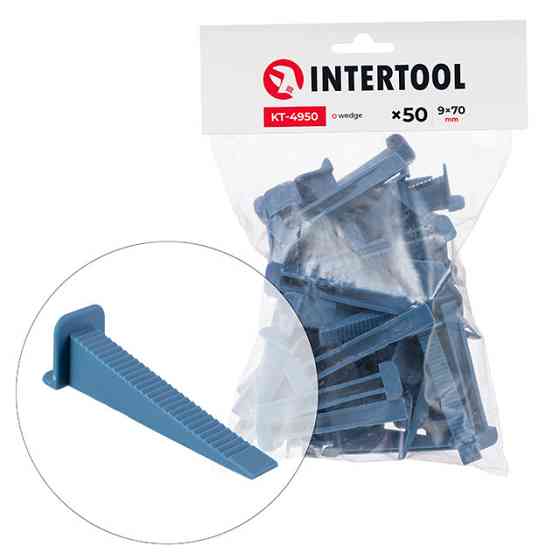 Система выравнивания плитки, клин, 9×70 мм, 50 шт. INTERTOOL KT-4950 Киев