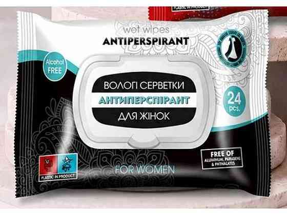 Вологі серветки-антиперспірант 24шт для жінок for Women ТМ МІ МІ Київ