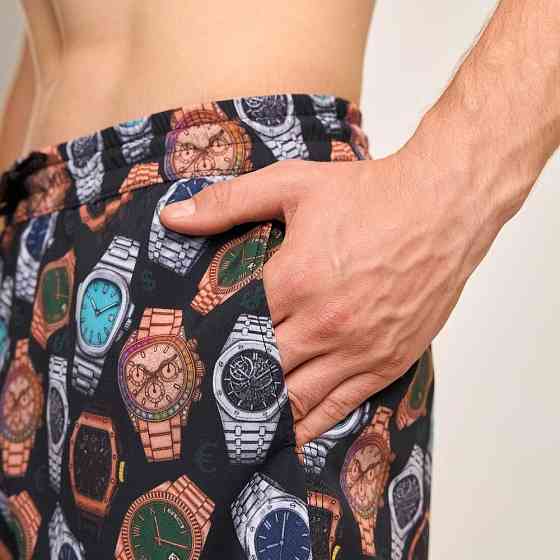 Принтовані чоловічі шорти для плавання Pobedov Pool day Hodynnyky Київ