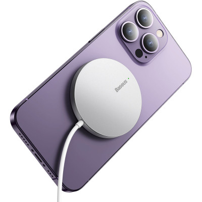 Зарядний пристрій Baseus Simple Mini3 Magnetic Wireless Charger 15W Silver (CCJJ040012) Вінниця - фото 12