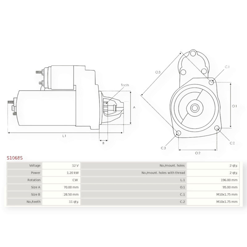 Стартер Santa Fe II, III, Kia Sorento II 2.4 (2009-) (12В, 1.2кВт, 11 зуб) Хюндай Мукачево - изображение 4