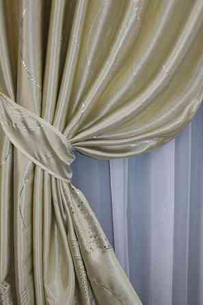 Комплект готових штор VR-Textil Софт № 1396ш Бежевий 150х270 см 2 шт (33-0249) Київ