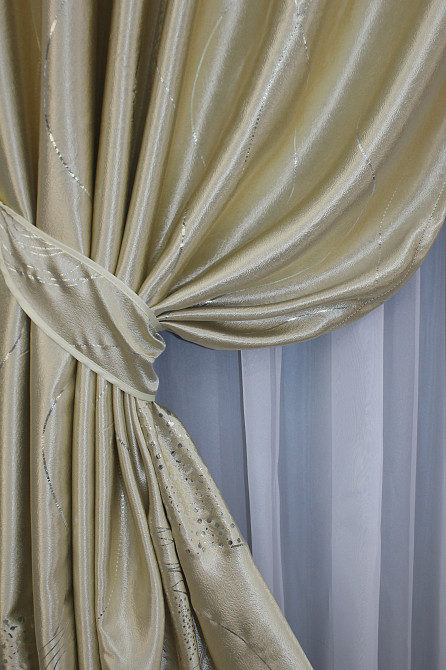 Комплект готових штор VR-Textil Софт № 1396ш Бежевий 150х270 см 2 шт (33-0249) Київ - фото 4