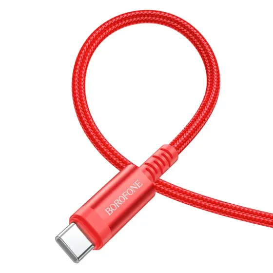 Кабель USB - Type-C 1.2 м, 3 А, з LED індикатором, розумне вимкнення, нейлонове обплетення, Borofone Київ