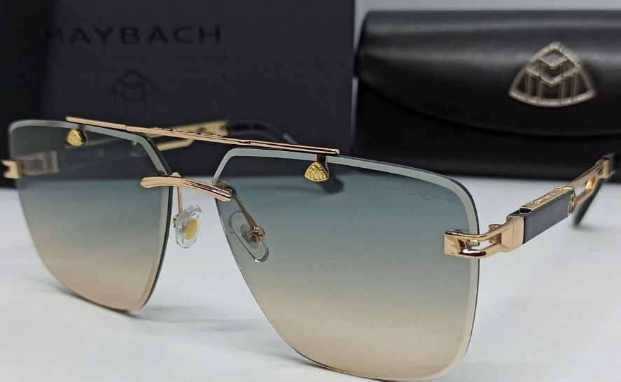 Брендовые очки унисекс линзы бежево синий градиент безоправные с золотом. Киев - изображение 8