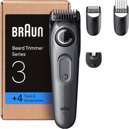 Тример для бороди та вусів Braun BT3525 Тример для бороди Braun серії 3, +4 інструменти для укладання, надгостре лезо 50 хв роботи Київ