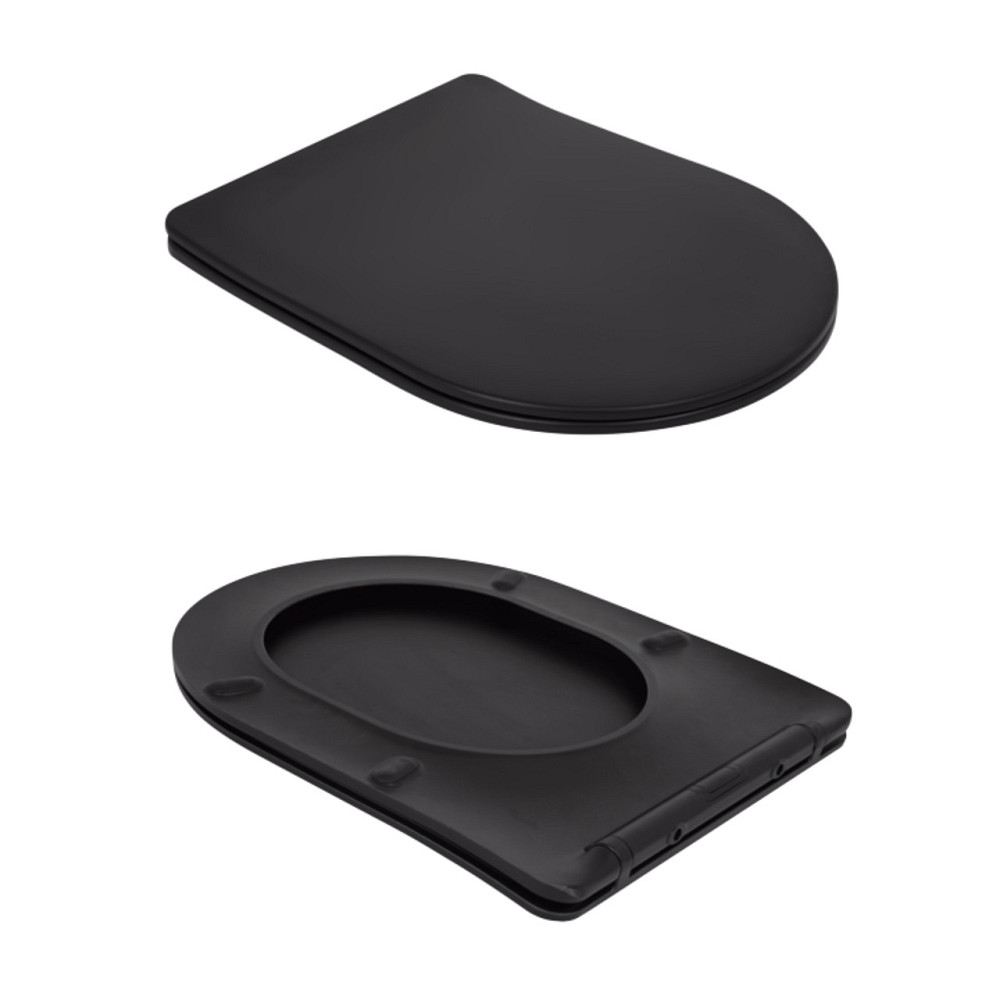 Унітаз підлоговий Qtap Robin Ultra Quiet безобідковий із сидінням Soft-Close MATT BLACK QT13226083AMB Київ - фото 8