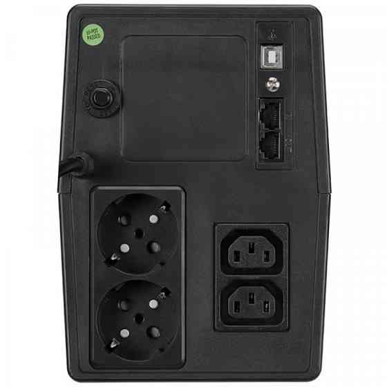 ДБЖ FSP IFP1000, 1000ВА/600Вт, Schuko*2+IEC C13*2+USB+USB Cable, LCD, AVR, Black (PPF6001300) Київ