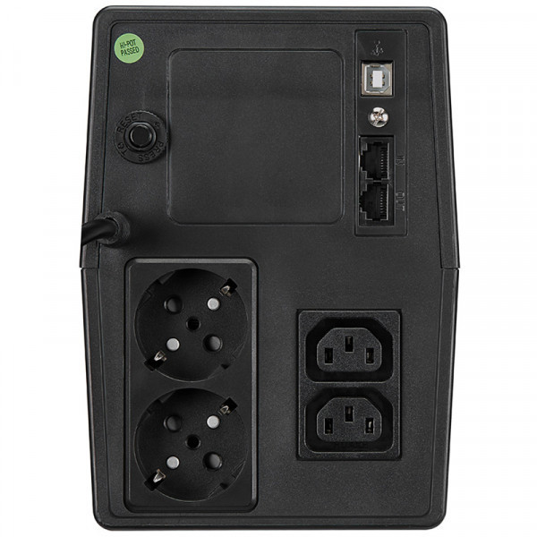 ДБЖ FSP IFP1000, 1000ВА/600Вт, Schuko*2+IEC C13*2+USB+USB Cable, LCD, AVR, Black (PPF6001300) Київ - фото 3