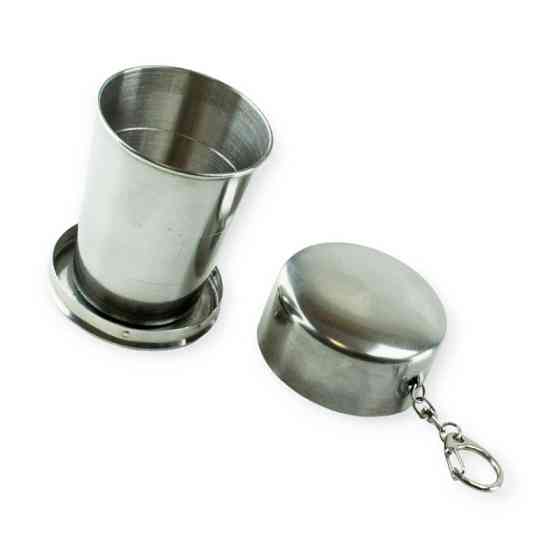 Стакан автомобильный нержавейка складной с крышкой 120мл Мукачево