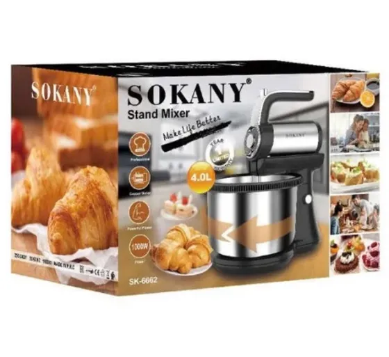 Стационарный миксер CX-6662 с вращающейся чашей 4 л, 1000 Вт, 5 скоростей, турбо режим Одесса