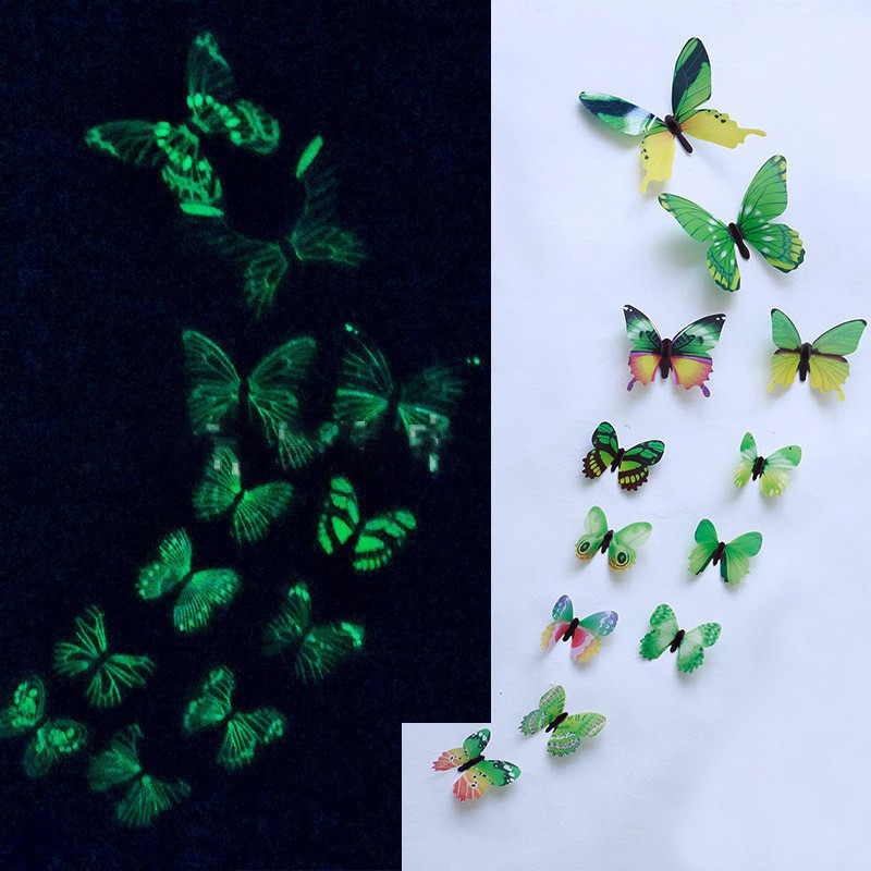 Бабочки декоративные фосфорные 12 штук зеленый Киев - изображение 2