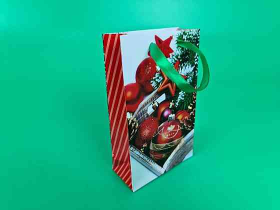 Пакеты новогодние ,бумажные ,подарочные , Малый 11/18/5  - -024 (12 шт) Харьков