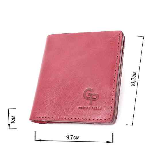 Компактное портмоне из натуральной кожи GRANDE PELLE 16798 Бордовый Киев