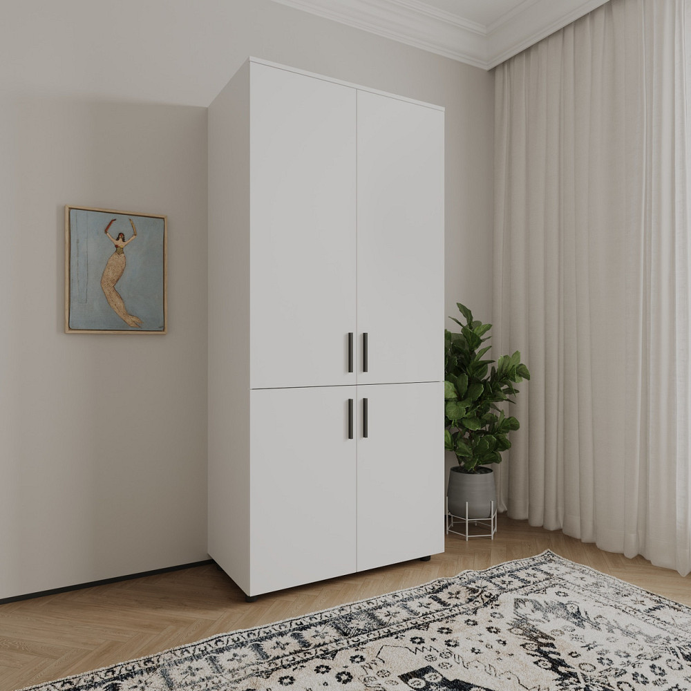 Шафа для одягу Doros Торн Білий 2 ДСП (полиці) 90х51.6х200 (DRS-012018) Дніпро - фото 8