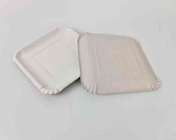 Бумажная тарелка 100шт  21*21см Белая (1 пачка) Харьков