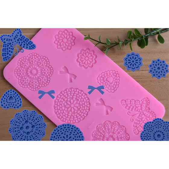 Молд силиконовый Кружево 180 на 100 мм розовый Киев