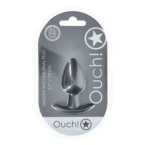 Анальная пробка Smooth Silicone Anal Plug - Medium - 3.1 / 7,9 cm - Gunmetal Sex Aura Киев