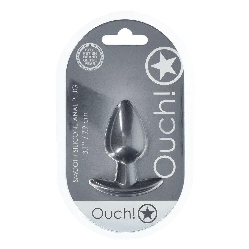 Анальная пробка Smooth Silicone Anal Plug - Medium - 3.1 / 7,9 cm - Gunmetal Sex Aura Киев - изображение 4