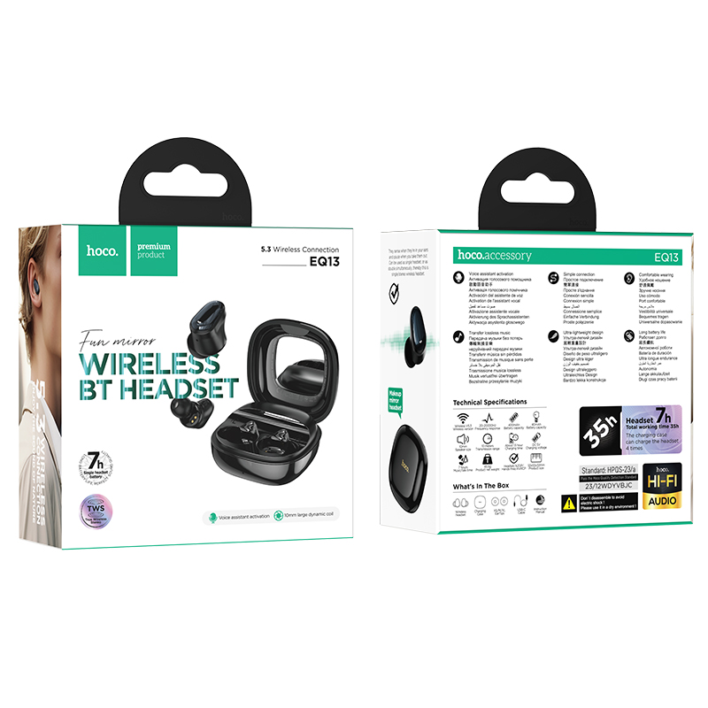 Беспроводные наушники HOCO EQ13 Fun true wireless BT headset Black Киев - изображение 4