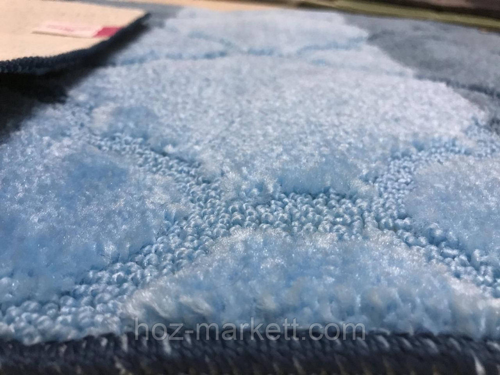 Набор ковриков для ванной голубой комбинированный 100 х 60 Турция Харьков - изображение 3