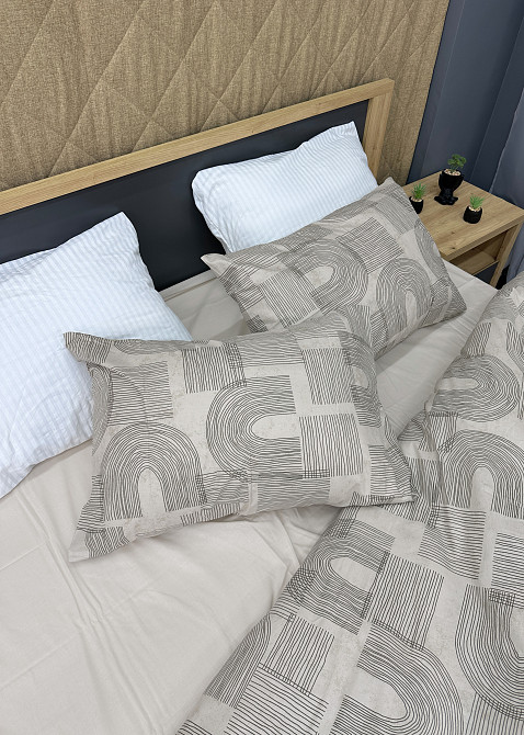 Комплект постельного белья Поплин, Decorator Cotton Lux Collection Branch Евро 220х200 Бежевый (88-132) Киев - изображение 2