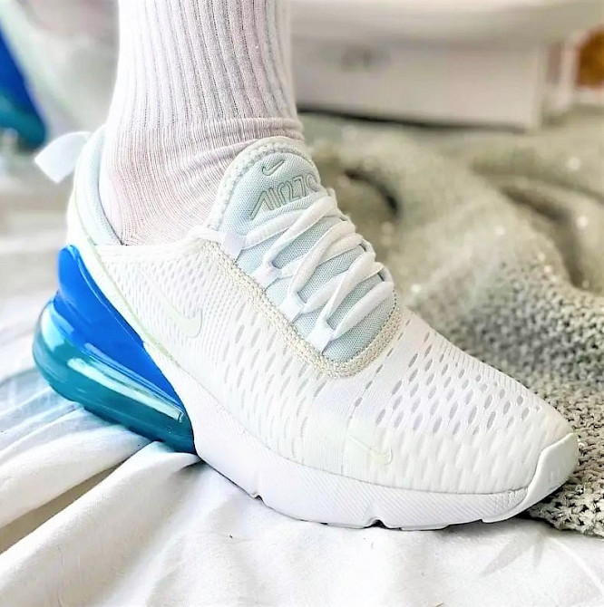 Кроссовки Nike 270 Женские Белые с Амортизацией Синие Голубые Найк (размеры: 36,37,38,39) Днепр - изображение 4