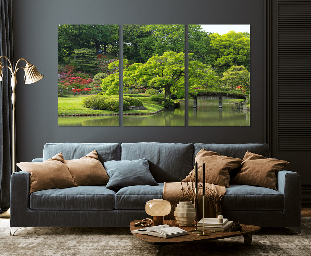 Модульная картина в гостиную / спальню   Зелений парк      ART-048_3A 70х130 см Киев - изображение 3