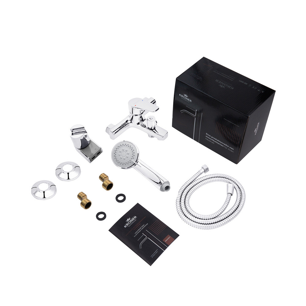 Смеситель для ванны Kroner KRP Brocken - C060 с душевым гарнитуром, хром Киев - изображение 7