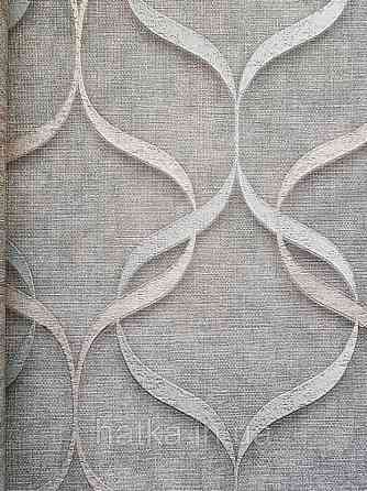 Шпалери вінілові на паперовій основі Zambaiti C88118 ABITAT стрічки хвилі 3д структурні зелені з золотом Київ