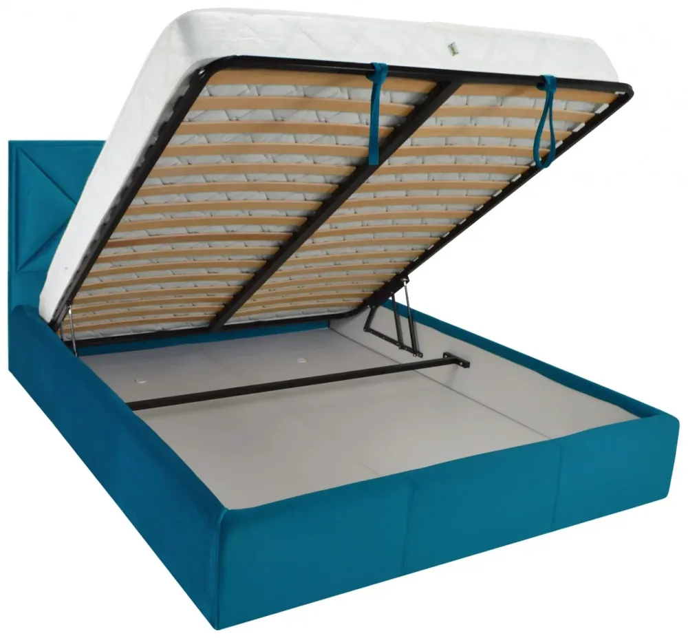 Кровать Двуспальная Leeds VIP 160 х 190 см Missoni 016 С дополнительной металлической цельносварной рамой Голубой Киев - изображение 4