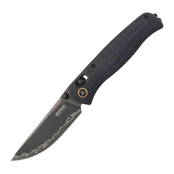 Ніж складаний туристичний SRM Medal 255L-MB3 (8.2 см) 140Cr / Micarta чорний Київ