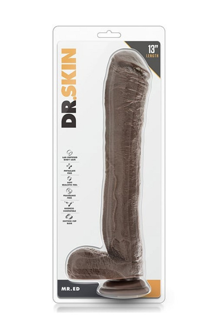 Фалоімітатор гігант Blush Dr. Skin Mr. Ed реалістичний на присосці, коричневий, 33 см х 5.3 см Sex Aura Київ - фото 8