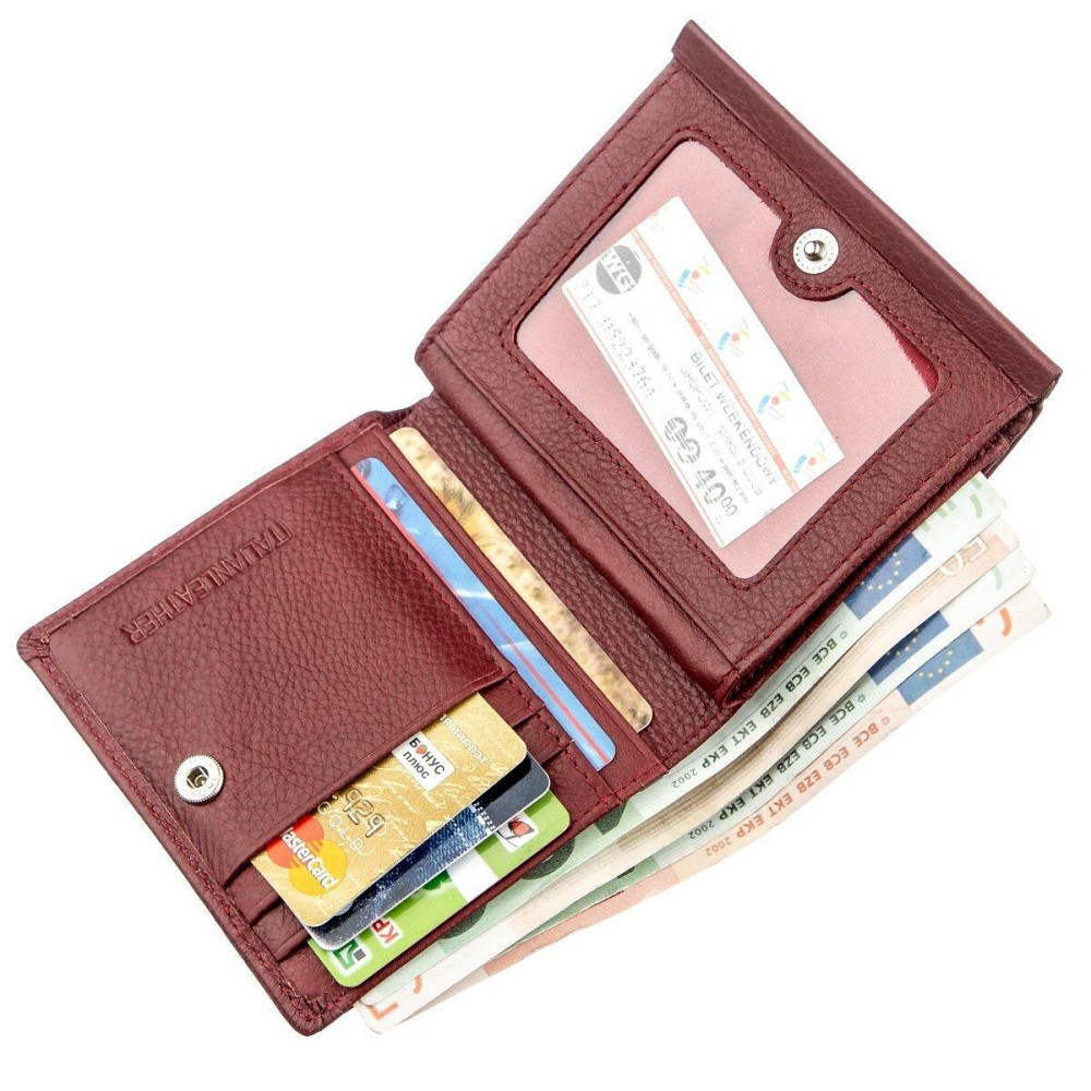 Невеликий жіночий гаманець з монетницьою Бордовий (ST Leather) Київ - фото 3