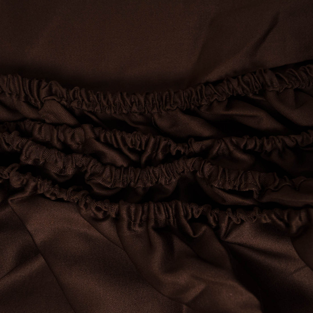Простынь на резинке двуспальная сатин 100% хлопок 160х200х30см 125г/м2 (Шоколад) Сумы - изображение 6