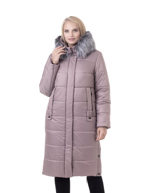 Женская  зимняя длинная куртка пуховик с  мехом бежевый. 46-58р Киев - изображение 4