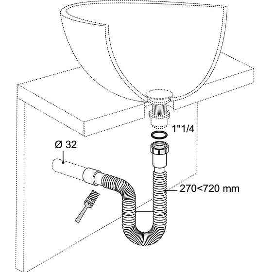 З'єднання гнучке для раковини 11⁄4" × 32 мм WIRQUIN (9541829) Київ