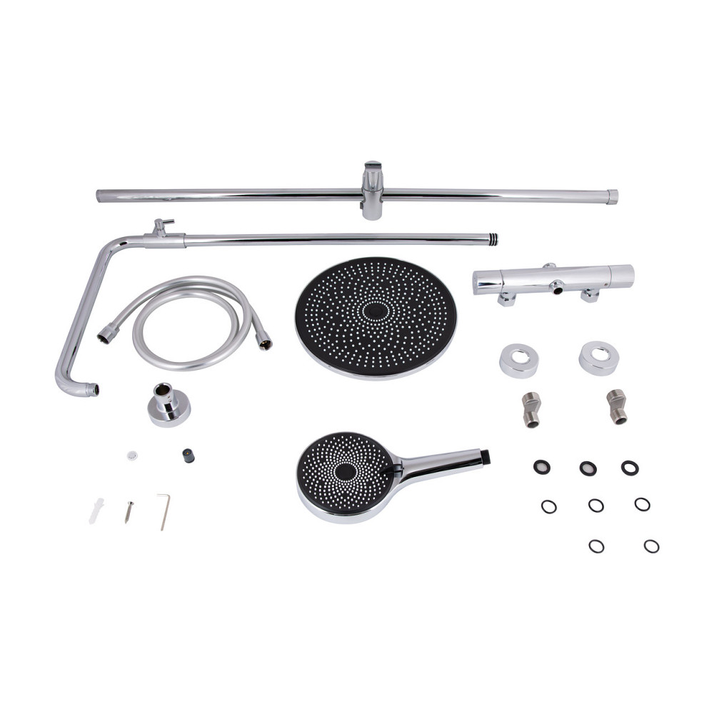 Душевая система универсальная Qtap Sloup термостатическая на два потребителя QTSL57103ONC Chrome Киев - изображение 8