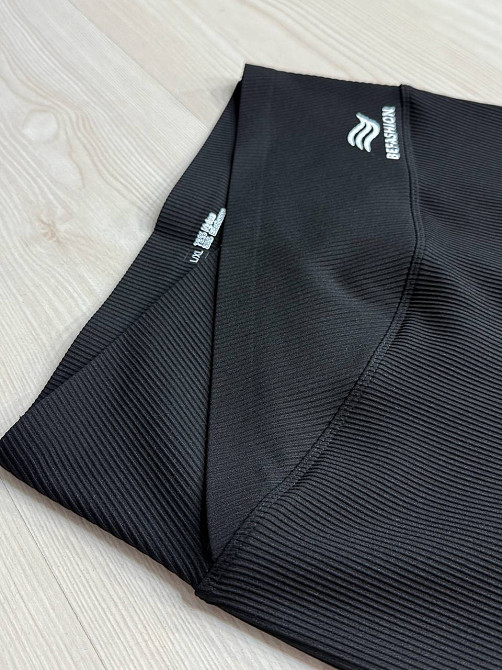 Шорти жіночі Kenalin 500-8 велосипедки в рубчик з V-поясом з написом чорні, чорний, 2XL Київ - фото 2