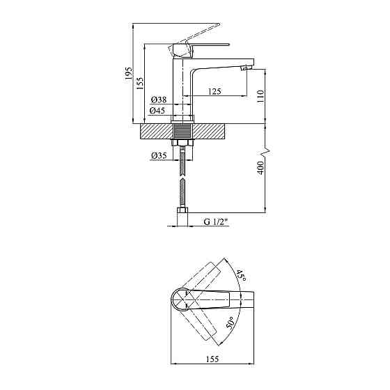 Змішувач для раковини Kroner KRP Eifel - C010 Київ