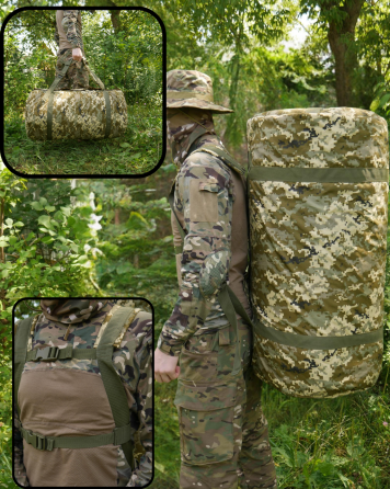 Тактична спецсумка рюкзак  120 л армійський дорожня сумка баул піксель 120 л сумка баул WAR Львів