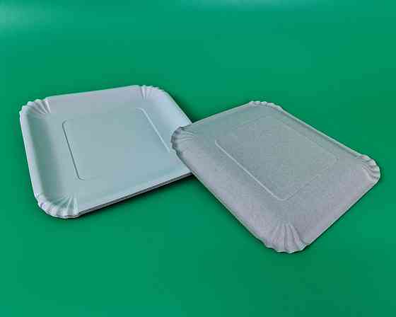 Бумажная тарелка 100шт  21*21см Белая (1 пачка) Харьков