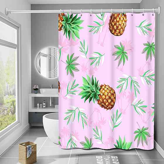 Шторка для ванны из полиэстера водонепроницаемая Bathlux 180x180 см с кольцами, занавеска для ванной комнаты Каменец-Подольский