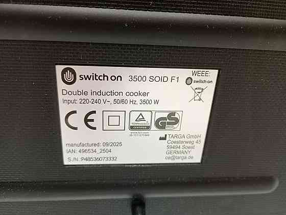 Індукційна плита Switch On 3500 SOID F1 (А клас - товар з вітрини) Луцьк