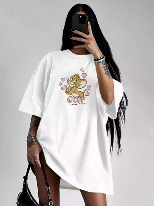 Футболка жіноча з принтом  48 Біла 2664087556 Дніпро - фото 1