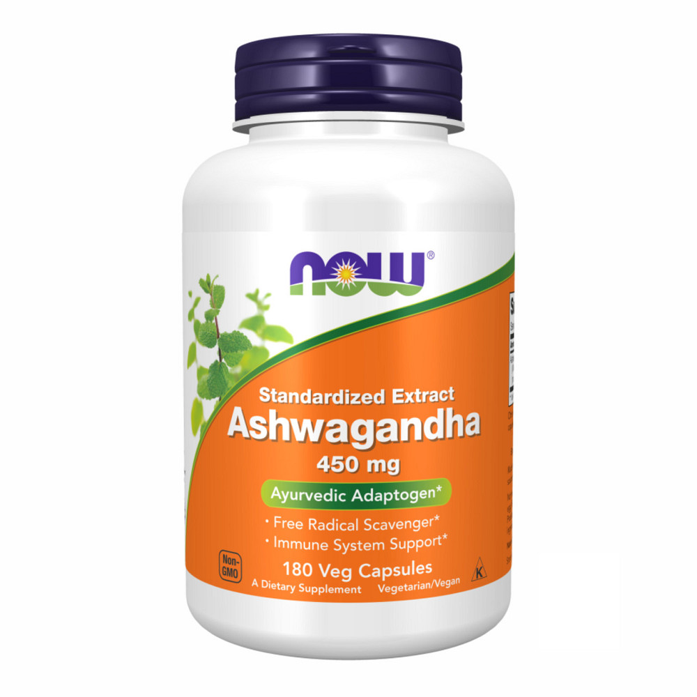 Ашвагандха екстракт кореня Now Foods Ashwagandha 450 mg 180 vcaps Київ - фото 1