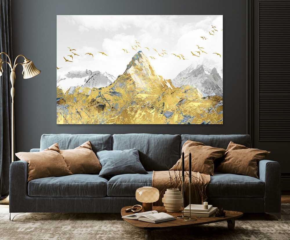 Картина полотно у вітальню / спальню     Золота гора       MLP_249 ( 60х30см ) 60x100 см Київ - фото 3